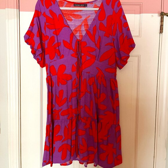 Mister Zimi - Autumn Indigo Mini Dress In Maple - 10 - Picture 1 of 5